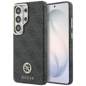 Samsung Galaxy S26 Ultra ümbris - Guess PU Leather 4G Strass Logo Gold Frame Magnetic (roosa)