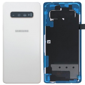 Samsung G975 Galaxy S10 Plus patareipesade kaas (tagakaas) valged (Ceramic White) (kasutatud grade B, originaalne)
