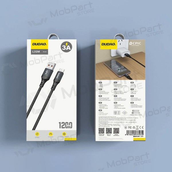 Micro USB kaabel Dudao L3SM USB-A Micro USB-i 1.2 m 3 A must