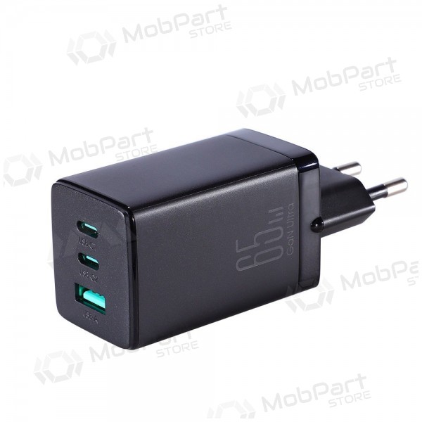Laadija buitinis Joyroom GaN JR-TCG01 2xUSB-C/USB-A 65W + USB-C cable 1.2m mustad