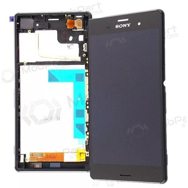 Sony D6603 Xperia Z3 ekraan (mustad) (koos raamiga) (kasutatud grade C, originaalne)