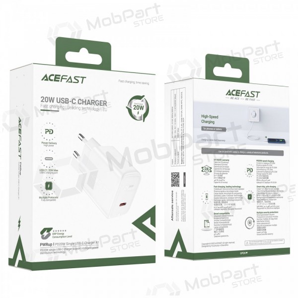 Laadija buitinis Acefast A1 PD20W USB-C mustad