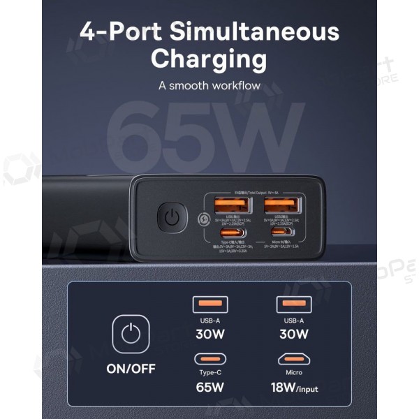 Väline patarei / aku Power Bank Baseus StarLord 65W 20000mAh must P10022906113-00 Väline patarei / aku Power Bank Baseus StarLord 65W 20000mAh must P10022906113-00