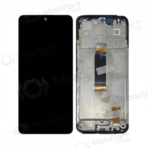 Ekranas Xiaomi Redmi 13 4G/5G/Poco M6 4G su lietimui jautriu stikliuku ja rėmeliu Black originaalne (service pack)