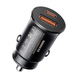 Autolaadija Remax RCC358 30W USB-C/USB-A mustad