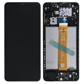 Samsung Galaxy A12s ekraan (mustad) (koos raamiga) (Premium)
