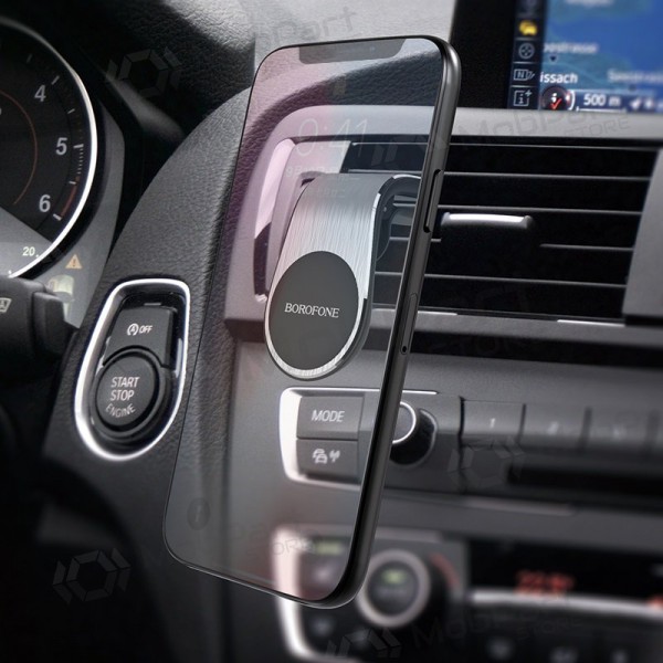 Automobilinis Universaalne telefono laikiklis Borofone BH10, tvirtinamas ant ventiliacijos grotelių, magnetinis, mustad
