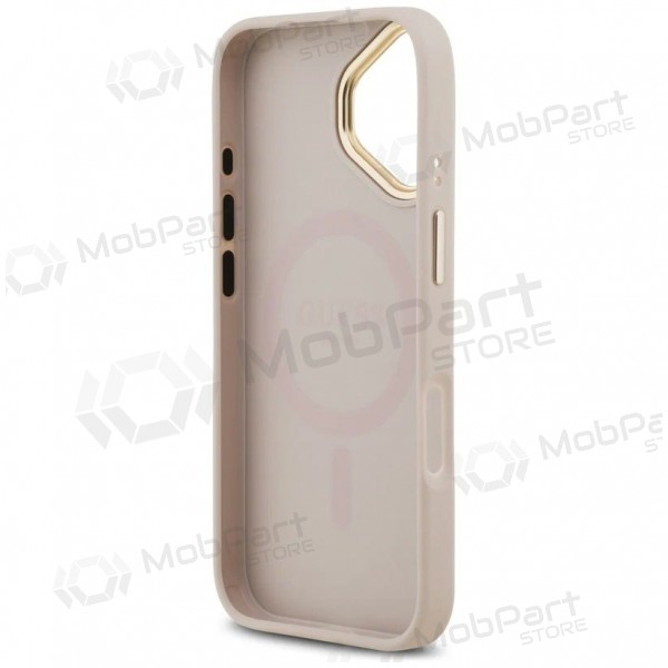 Apple iPhone 17 ümbris - Guess PU Leather 4G Gold Frame MagSafe (roosa)