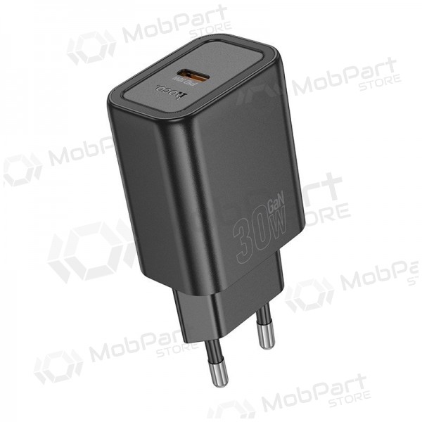 Telefoni laadija Hoco N63 30 W GaN USB-C + USB-A must