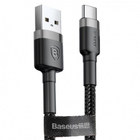 USB kaabel Baseus Cafule Type-C 1.0m 3.0A (hall-mustad) CATKLF-BG1