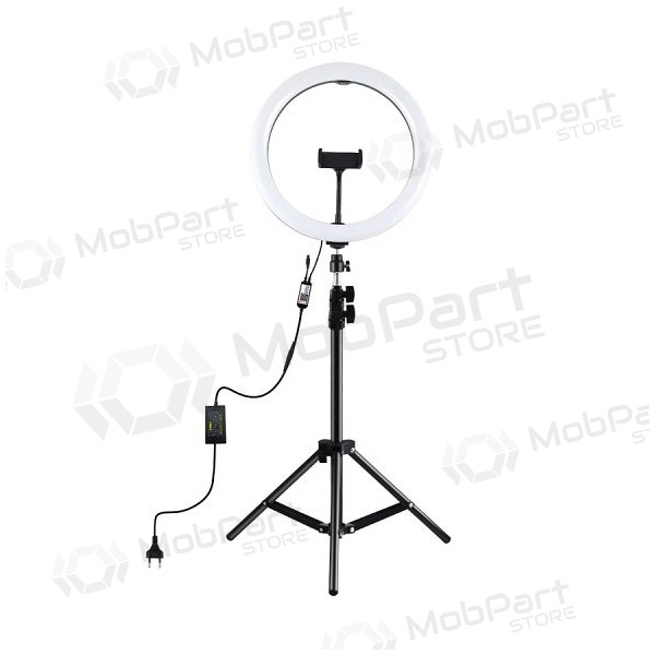 LED žiedinė lamp 30cm, su trikoju stovu iki 1.1m ja telefono laikikliu LED žiedinė lamp 30cm, su trikoju stovu iki 1.1m ja telefono laikikliu