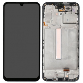 Samsung Galaxy A25 5G ekraan (mustad) (koos raamiga) (originaalne)