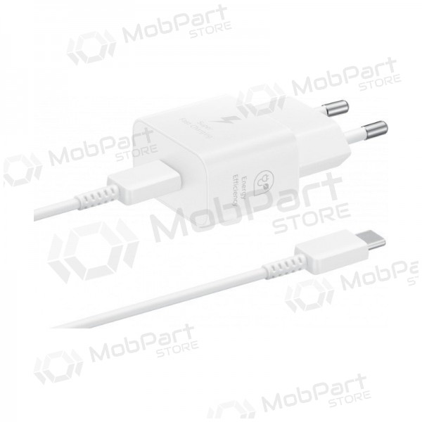 Laadija originaalne Samsung EP-T2510XWEGEU 25W + USB-C kaabel pakendis valged