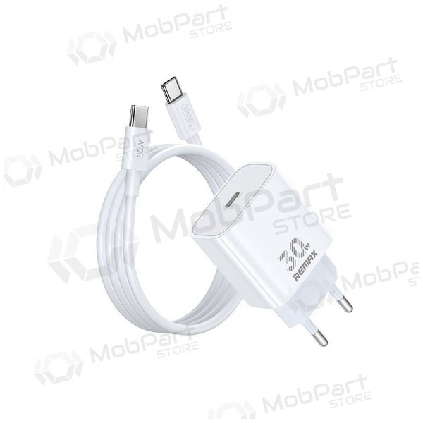 Telefoni laadija Remax RP-U71 30 W GaN USB-C koos USB-C kaabliga 1 m valge