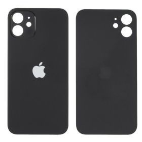 Apple iPhone 12 patareipesade kaas (tagakaas) (mustad) (bigger hole for camera)