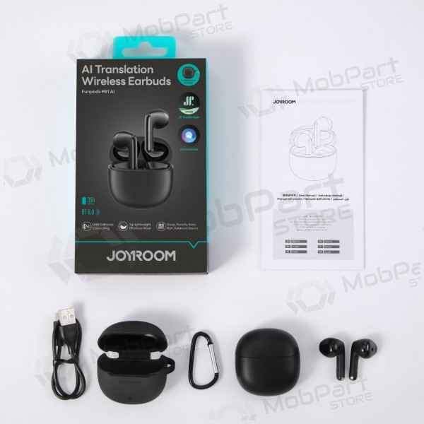 Juodos „Joyroom JR-FB1“ Bluetooth juhtmevabad kõrvaklapid mikrofoniga
