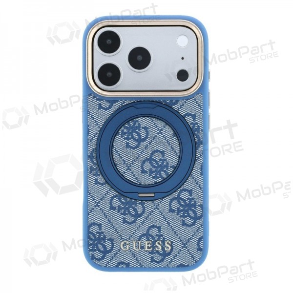 Apple iPhone 18 Pro ümbris - Guess PU 4G Ring Stand MagSafe (sinine)