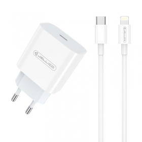 Laadija Jellico AK180 20W USB-C + USB-C to Lightning cable 1.0m valged