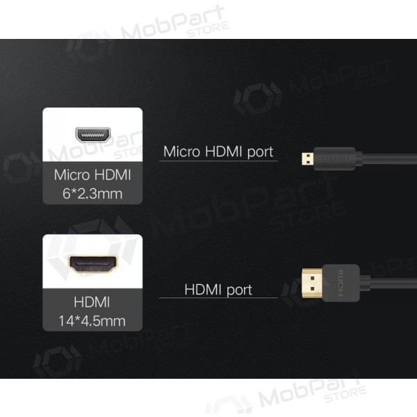 HDMI kaabel Ugreen HD127 HDMI Micro HDMI-le 1.5 m 4K 60 Hz must