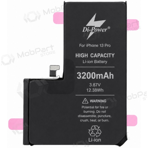 Akumuliatorius "Di-Power" (suurendatud mahtuvusega) mõeldud iPhone 13 Pro 3200mAh