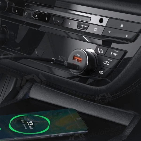 Autolaadija Acefast B12 60W USB-C/USB-A mustad