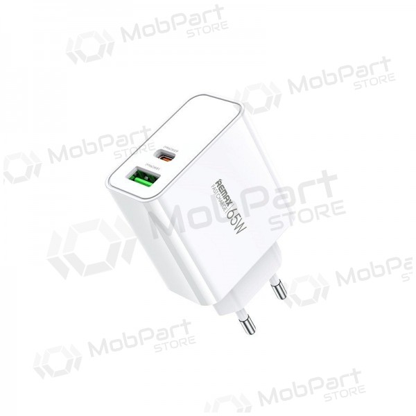 Laadija Remax RP-U125 65W GaN USB-C/USB-A valged