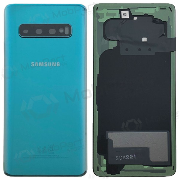 Samsung G973 Galaxy S10 patareipesade kaas (tagakaas) roheline (Prism Green) (kasutatud grade C, originaalne)
