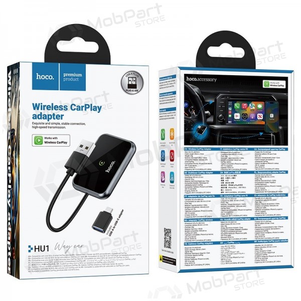 CarPlay adapter Hoco HU1 juhtmevaba must