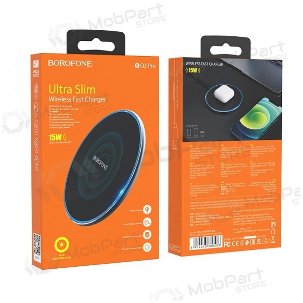 Borofone BQ3 Pro 15 W must juhtmevaba laadija