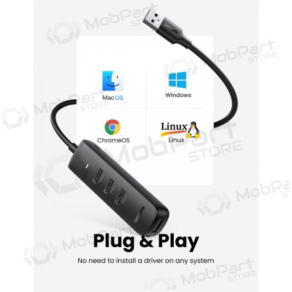 USB šakotuvas Ugreen CM416 USB-A 3.0 to 4xUSB-A 3.0 (10915) mustad