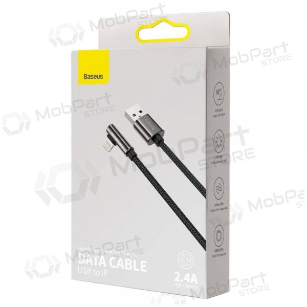 USB kaabel Baseus Legend Lightning 2.4A 2.0m (mustad) CALCS-A01