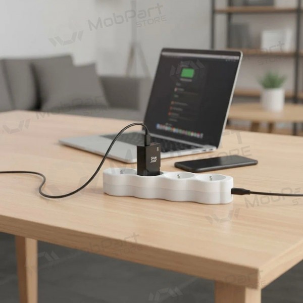 Telefonilaadija Blue Star Slim 25 W GaN USB-C + USB-A must