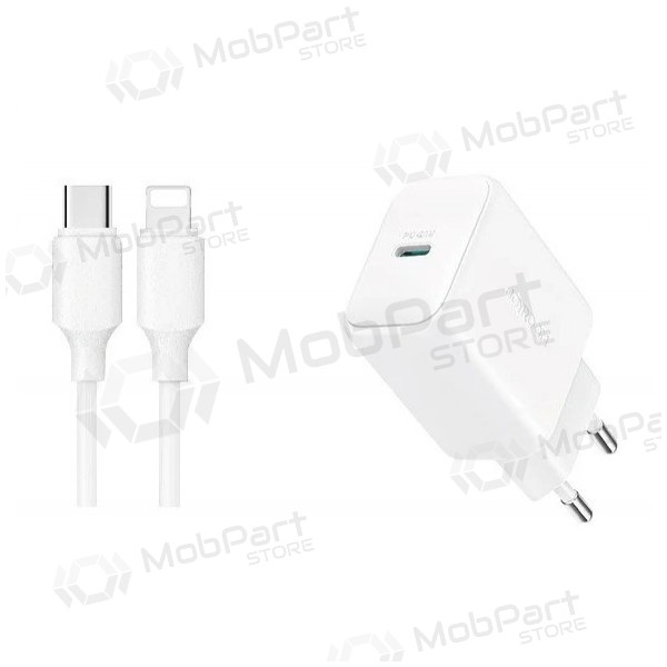 Laadija Joyroom JR-TCF20 USB-C PD20W + USB-C to Lightning cable 1.0m valged