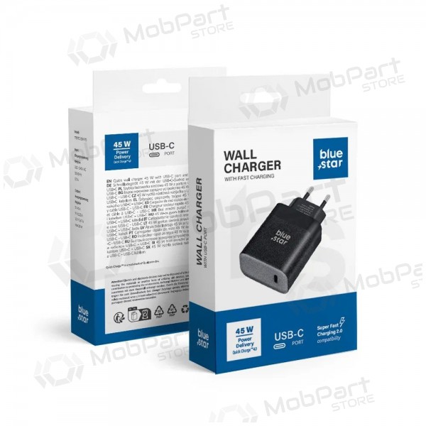 Võrgulaadija Blue Star TFB-TC-45W 45 W USB-C must