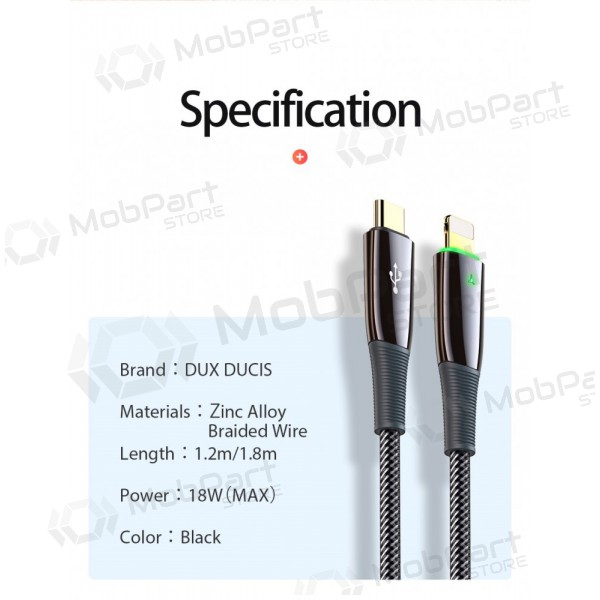{Tekst} kaabel Dux Ducis K-IV PD Type-C - Lightning 1.2m