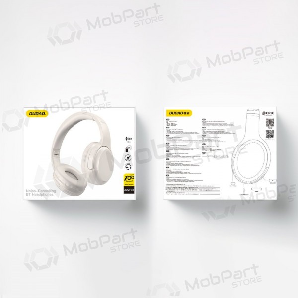 Dudao X22Pro Bluetooth USB-C juhtmevabad kõrvaklapid mikrofoniga, valged