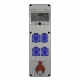 PawBol R-BOX B.SLIM-6S-28-S plastikinis skydeliskoos  lizdais (4x16A/230V, 1x5P16A)