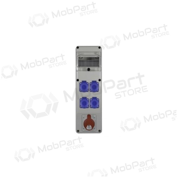 PawBol R-BOX B.SLIM-6S-28-S plastikinis skydeliskoos  lizdais (4x16A/230V, 1x5P16A)