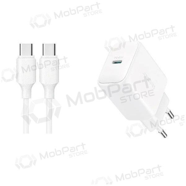 Laadija Joyroom JR-TCF20 USB-C PD20W + USB-C to USB-C cable 1.0m valged