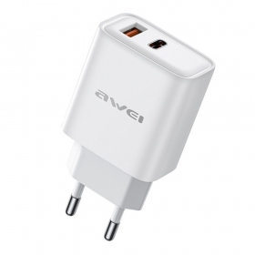 Laadija Awei PD81-EU USB-A/USB-C valged