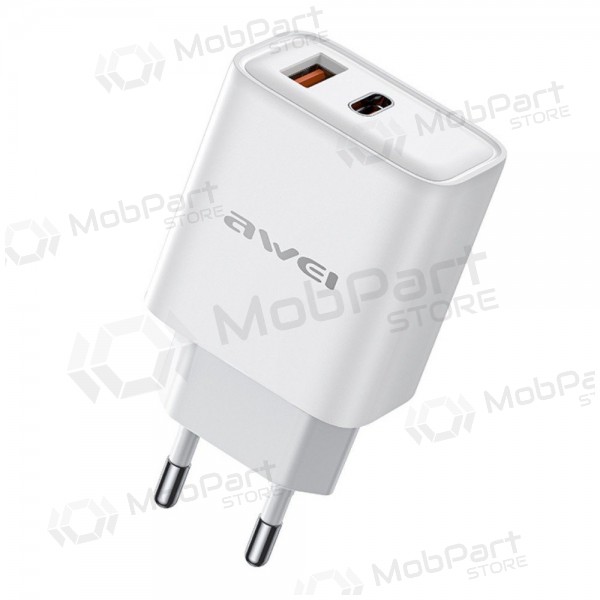Laadija Awei PD81-EU USB-A/USB-C valged