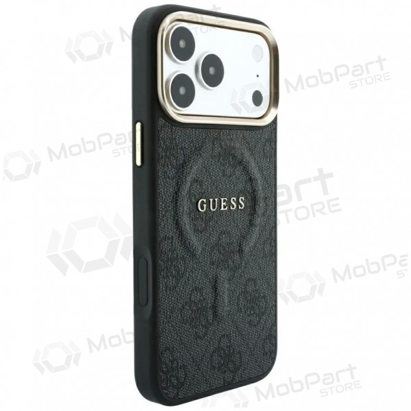 Apple iPhone 18 Pro ümbris - Guess PU Leather 4G Gold Frame Embossed MagSafe (must)