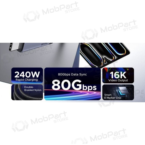 USB-C kaabel Ugreen L706 USB-C kuni USB-C 1 m 240 W must