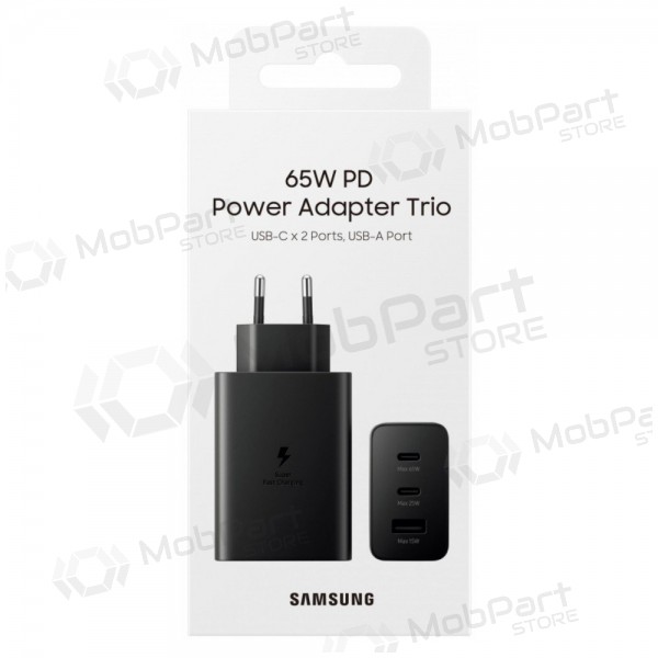 Võrgulaadija Samsung EP-T6530NBEGEU 65 W 2x USB-C + USB-A must
