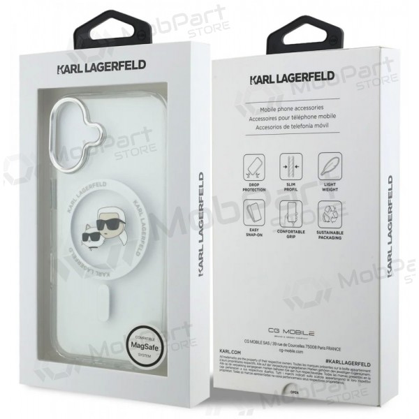 Apple iPhone 17 ümbris - Karl Lagerfeld IML K&CH Heads Metal Frame MagSafe (läbipaistev)