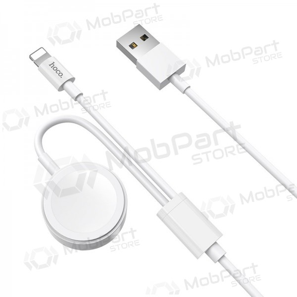 USB kaabel HOCO U69 lightning 1.0m (with iWatch wireless charger) (valged)
