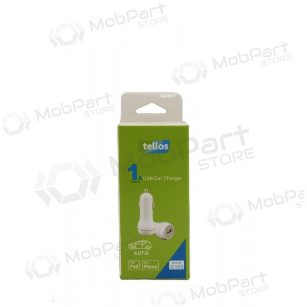 Autolaadija Tellos C109 USB 1A (valged)
