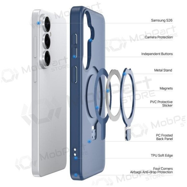 Samsung Galaxy S26 Ultra ümbris - Dux Ducis Yind Magnetic Stand (tumesinine)