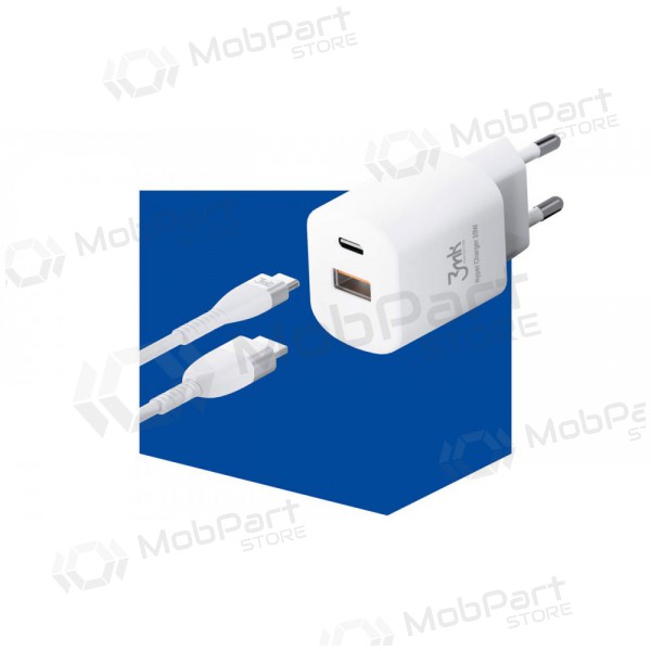 Laadija 3MK HyperCharger 20W 1xUSB-C + 1xUSB-A PD/QC