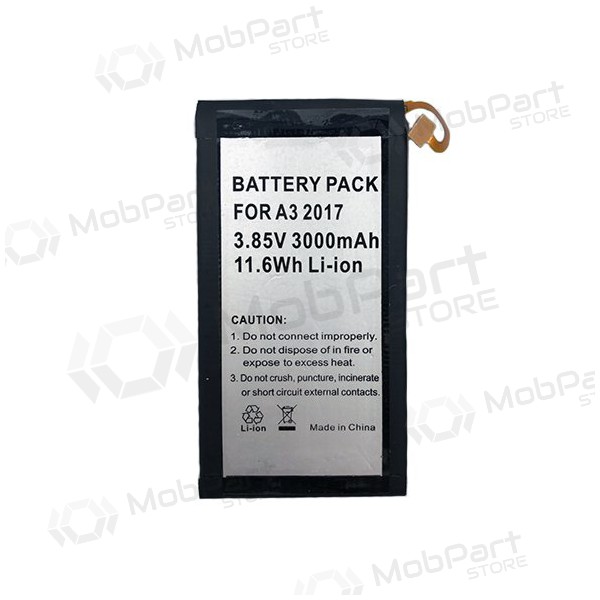 Samsung A320F Galaxy A3 (2017) (EB-BA320ABE) patarei / aku (3000mAh) Samsung A320F Galaxy A3 (2017) (EB-BA320ABE) patarei / aku (3000mAh)